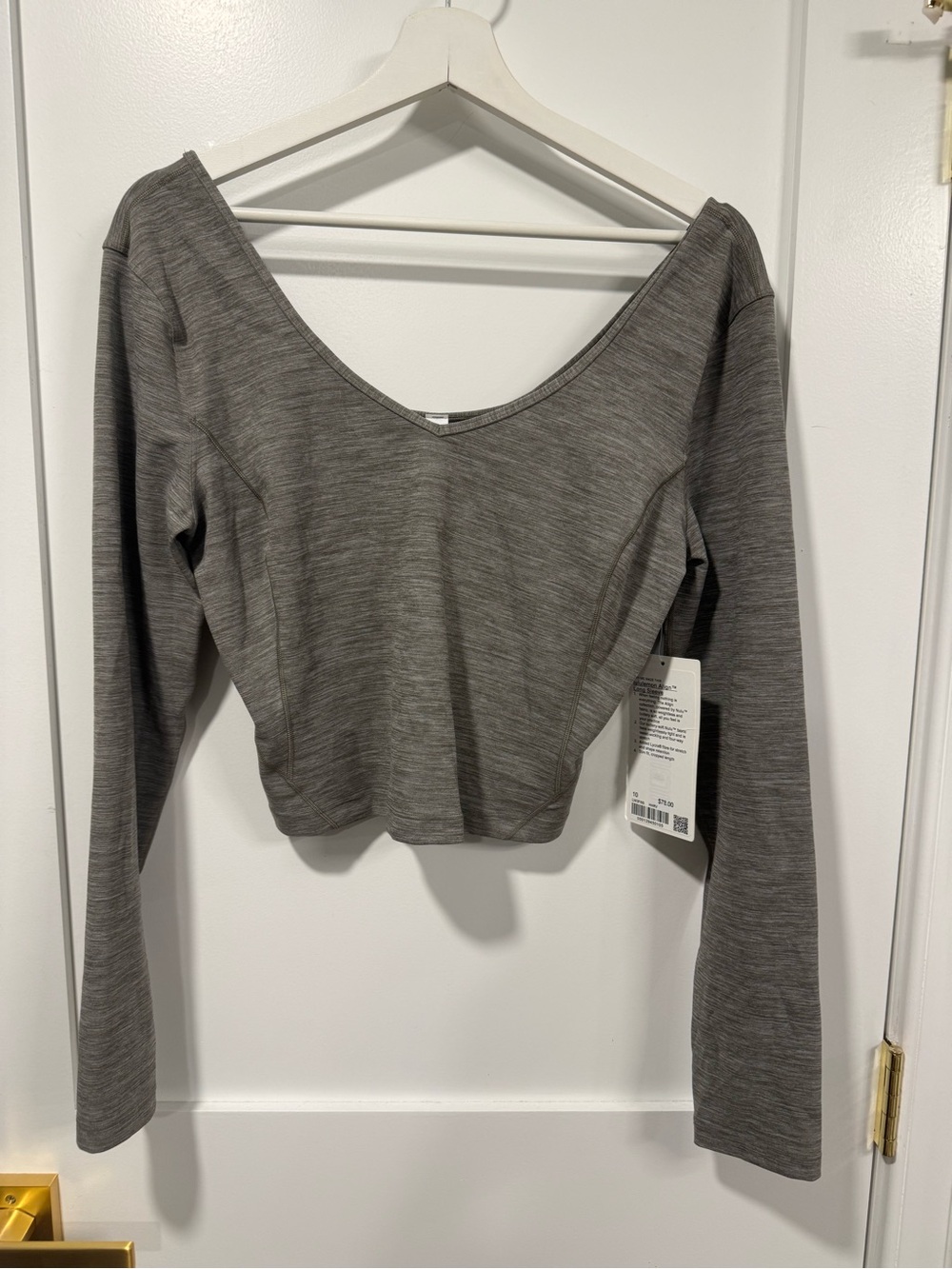 NWT Lululemon Women’s Gray Align Long Sleeve Shirt - Size 10